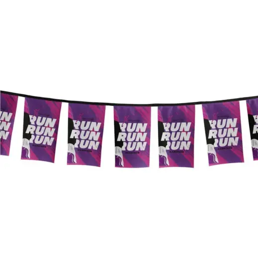 Sublimated Single-Sided Polyester Rectangle Bunting - 10m Branded